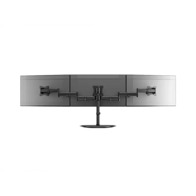 Βάση οθόνης γραφείου MULTIBRACKETS M Deskstand Basic Triple — 3 θέσεων, VESA 75x75–100x100, υποστηρίζει έως 24 kg, για οθόνες 15 έως 27 ιντσών, μαύρη