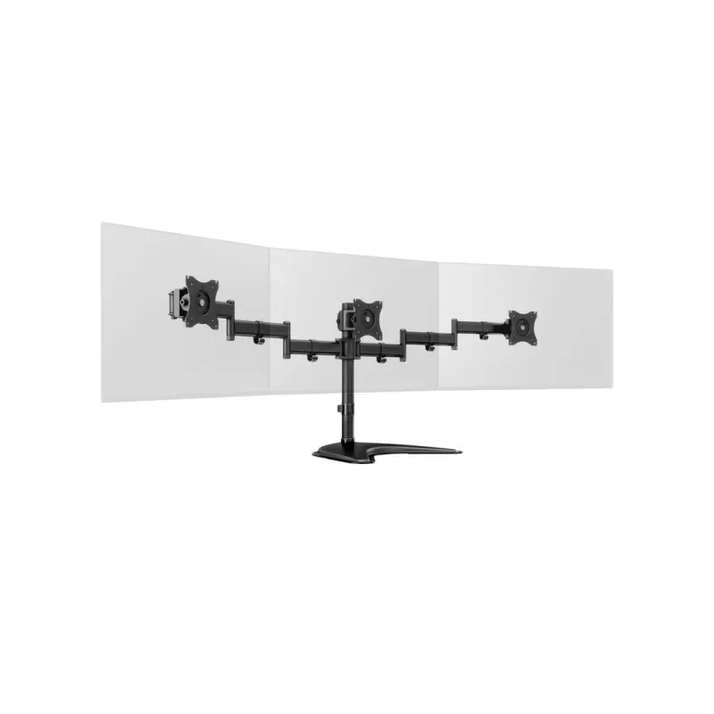 Βάση οθόνης γραφείου MULTIBRACKETS M Deskstand Basic Triple — 3 θέσεων, VESA 75x75–100x100, υποστηρίζει έως 24 kg, για οθόνες 15 έως 27 ιντσών, μαύρη