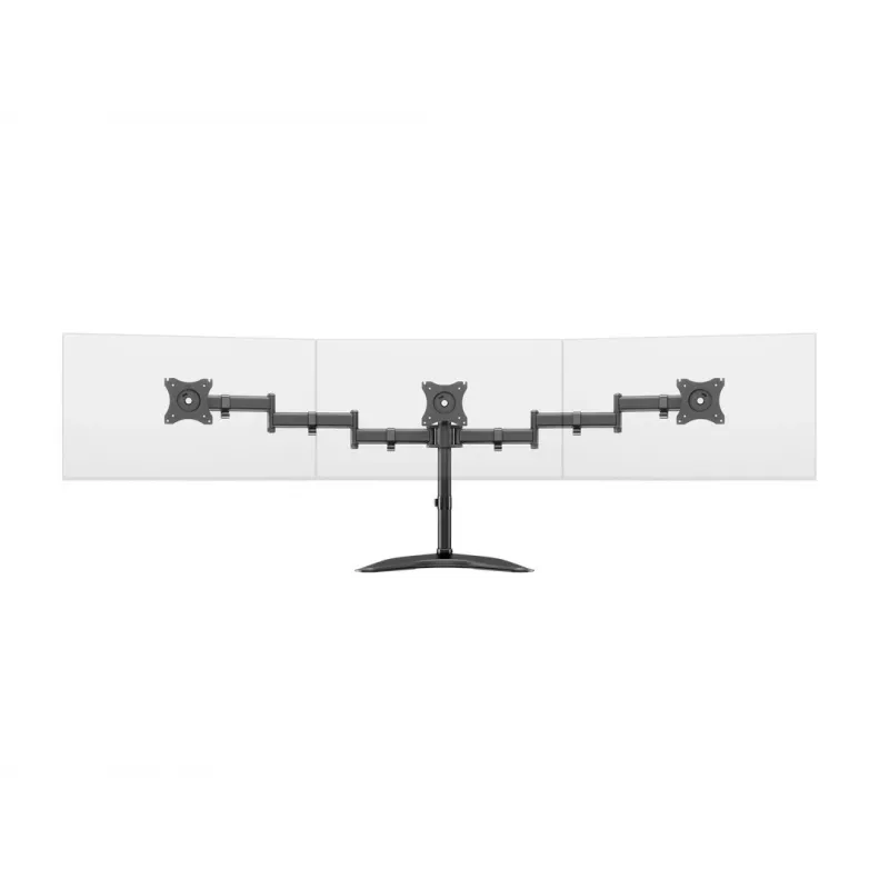 Βάση οθόνης γραφείου MULTIBRACKETS M Deskstand Basic Triple — 3 θέσεων, VESA 75x75–100x100, υποστηρίζει έως 24 kg, για οθόνες 15 έως 27 ιντσών, μαύρη