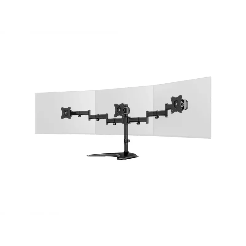 Βάση οθόνης γραφείου MULTIBRACKETS M Deskstand Basic Triple — 3 θέσεων, VESA 75x75–100x100, υποστηρίζει έως 24 kg, για οθόνες 15 έως 27 ιντσών, μαύρη
