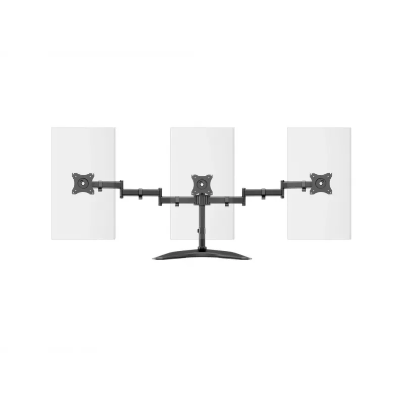 Βάση οθόνης γραφείου MULTIBRACKETS M Deskstand Basic Triple — 3 θέσεων, VESA 75x75–100x100, υποστηρίζει έως 24 kg, για οθόνες 15 έως 27 ιντσών, μαύρη