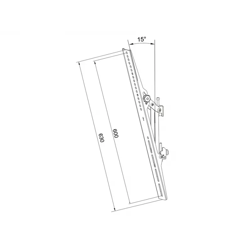 Βραχίονας βάσης επίπεδης οθόνης MULTIBRACKETS M Pro Series Tilt Arms 600 mm, χάλυβας, μαύρος, 2 τεμ.