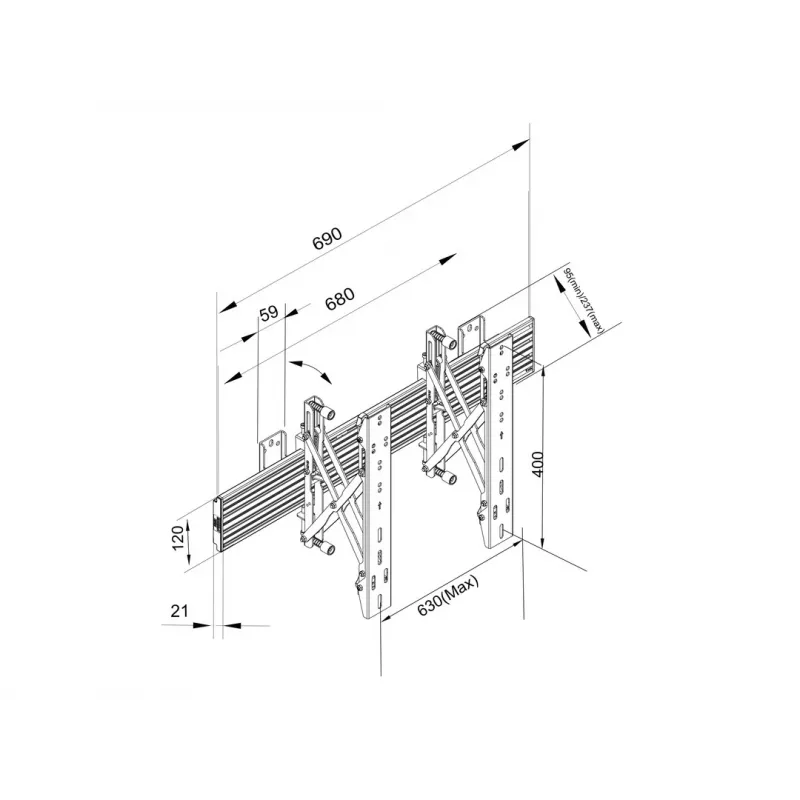 Επιτοίχια βάση Multibrackets M Wallmount Pro MBW1U μαύρη 30 kg 40-65 ίντσες