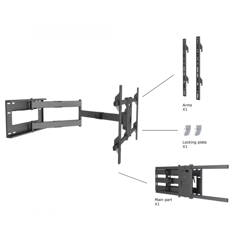 Multibrackets M Universal Long Reach Arm 1010mm HD Single 40kg 42-75 ίντσες