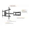 Multibrackets M Universal Long Reach Arm 1010mm HD Single 40kg 42-75 ίντσες