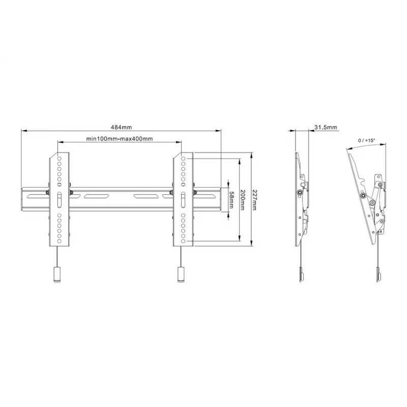 Βάση τοίχου TV Multibrackets M OLED Super schlank Tilt 50 kg 32-65 ίντσες