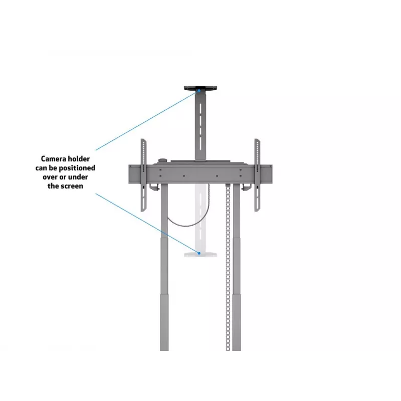 Multibrackets M Motorized Floorstand 120 kg μαύρο με ντουλάπι & ράφι κάμερας