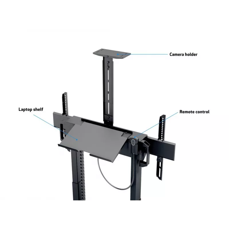 Multibrackets M Motorized Floorstand 120 kg μαύρο με ντουλάπι & ράφι κάμερας