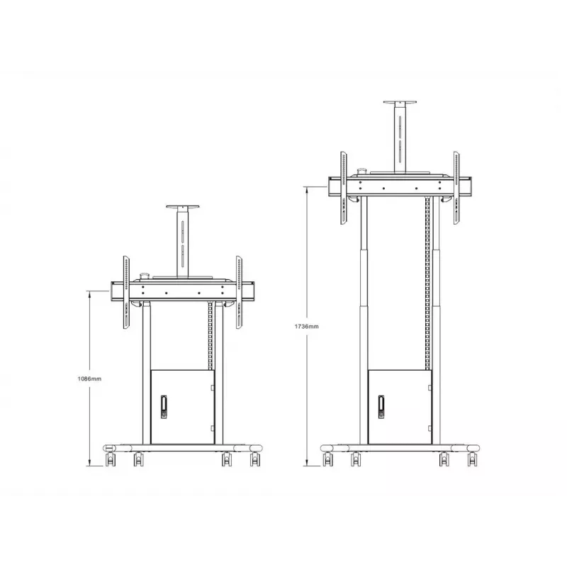 Multibrackets M Motorized Floorstand 120 kg μαύρο με ντουλάπι & ράφι κάμερας