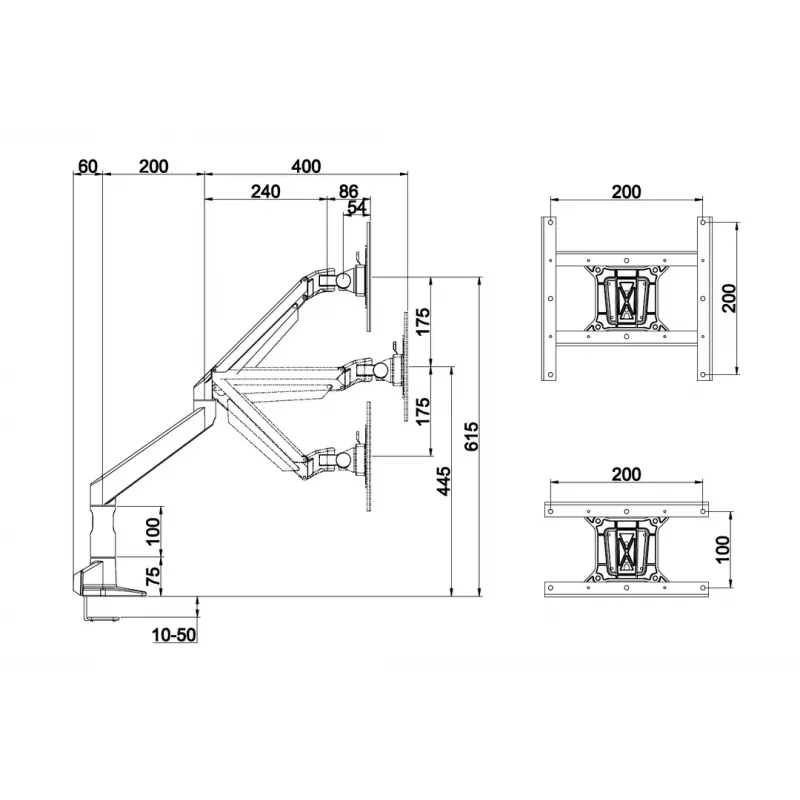 Multibrackets M VESA Gas Lift XL Single μαύρο