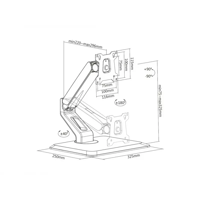Βάση γραφείου Multibrackets M Deskstand Touch Basic