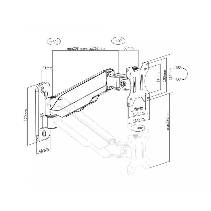 Multibrackets M Monitormount βάση τοίχου Basic Single μαύρο 8 kg 17-32 ίντσες