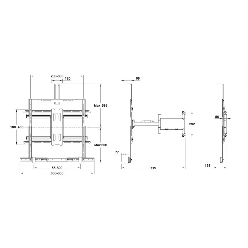 Multibrackets M Universal Flexarm Pro 60 kg Sound & Camera 60 kg χωρητικότητα 55-85 ίντσες