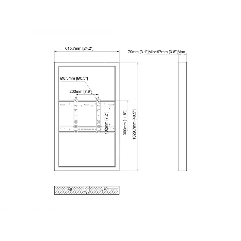Multibrackets M Pro Series Enclosure 43 ίντσες Small μαύρο χάλυβας οριζόντια/κάθετα