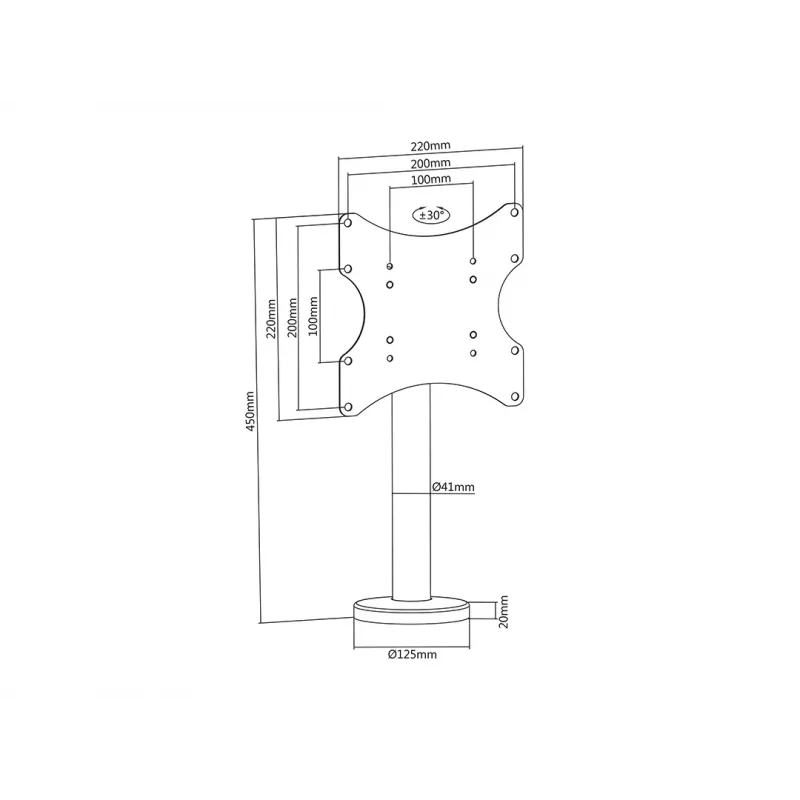 Multibrackets M VESA Bolt Down βάση TV Turn 200 MAX 30 kg 23-43 ίντσες