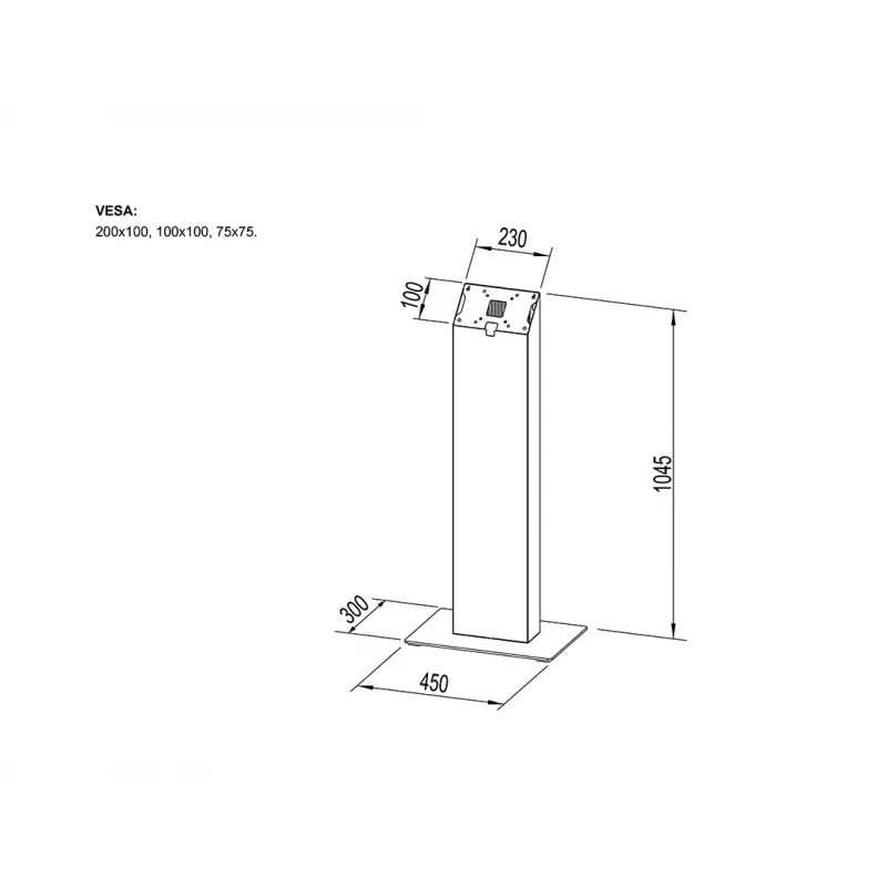 Multibrackets M Pro Series Kiosk μαύρο 15-32 inch χωρητικότητα 20 kg