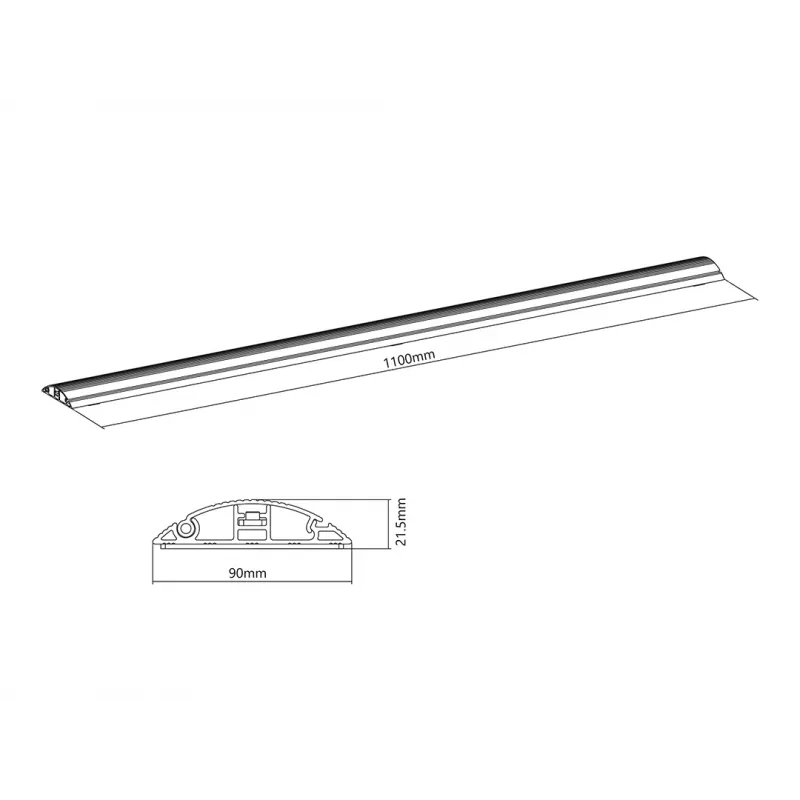 Multibrackets M κανάλι καλωδίων δαπέδου μαύρο – 139 mm Π – 1100 mm Μ