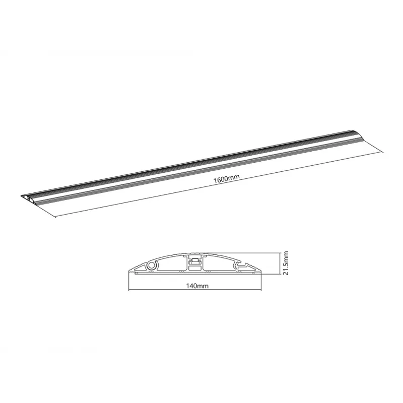 Multibrackets M κανάλι καλωδίων δαπέδου μαύρο – 139 mm Π – 1600 mm Μ