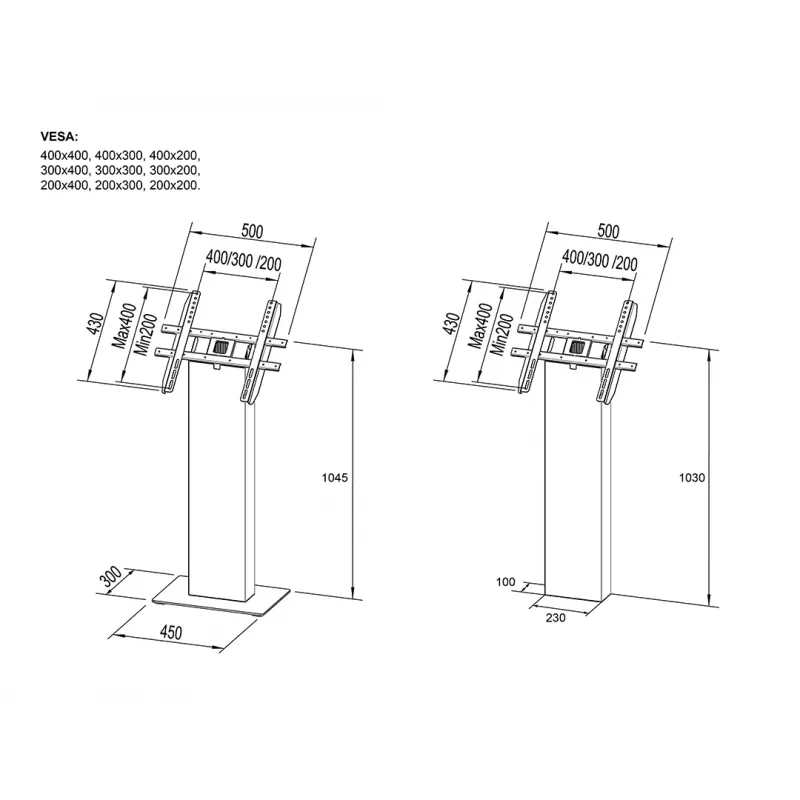 Multibrackets M Pro Series Kiosk μαύρο 15-32 inch 20 kg 75x75-400x400