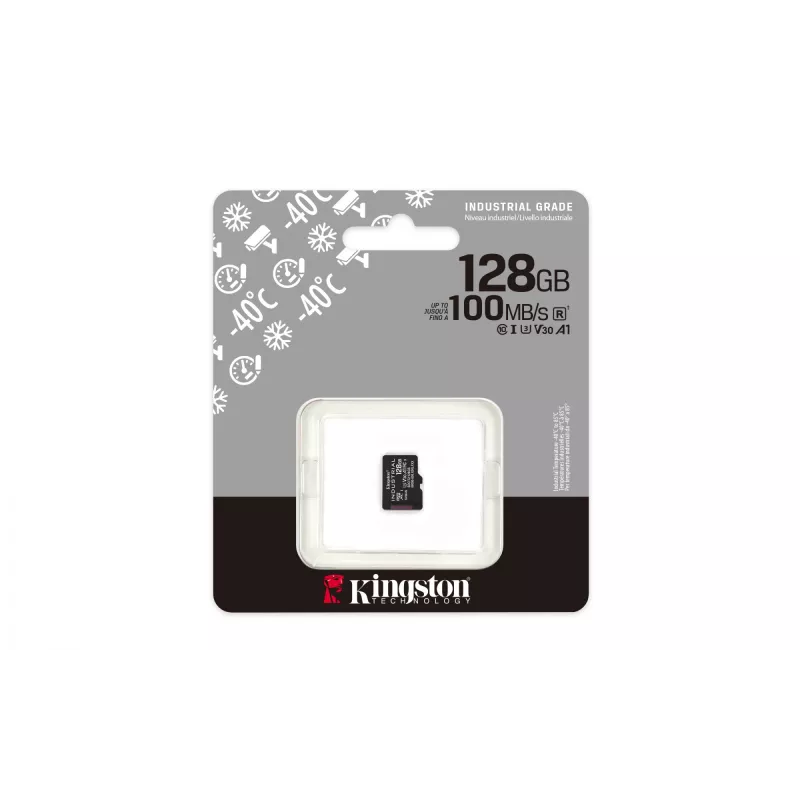Kingston Technology 128GB microSDXC Industrial C10 A1 pSLC Card Μεμονωμένη συσκευασία χωρίς αντάπτορα