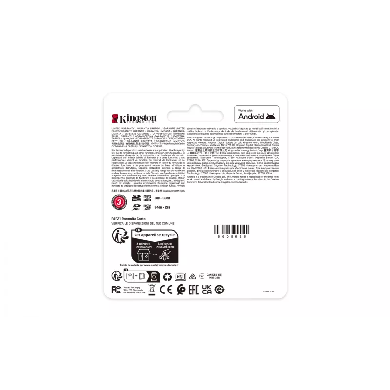 Kingston Technology 128GB microSDXC Industrial C10 A1 pSLC Card Μεμονωμένη συσκευασία χωρίς αντάπτορα