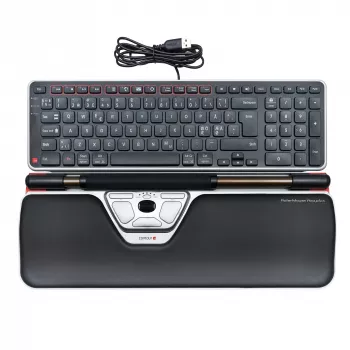 Contour Design RollerMouse Red Plus + Balance Ενσύρματο, Full-Size (100 %), Ενσύρματο, USB, QWERTY, Μαύρο, Ποντίκι συμπεριλαμβάνεται
