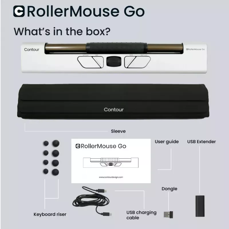 Ποντίκι Contour Design RollerMouse Go RF ασύρματο Bluetooth USB Type-A
