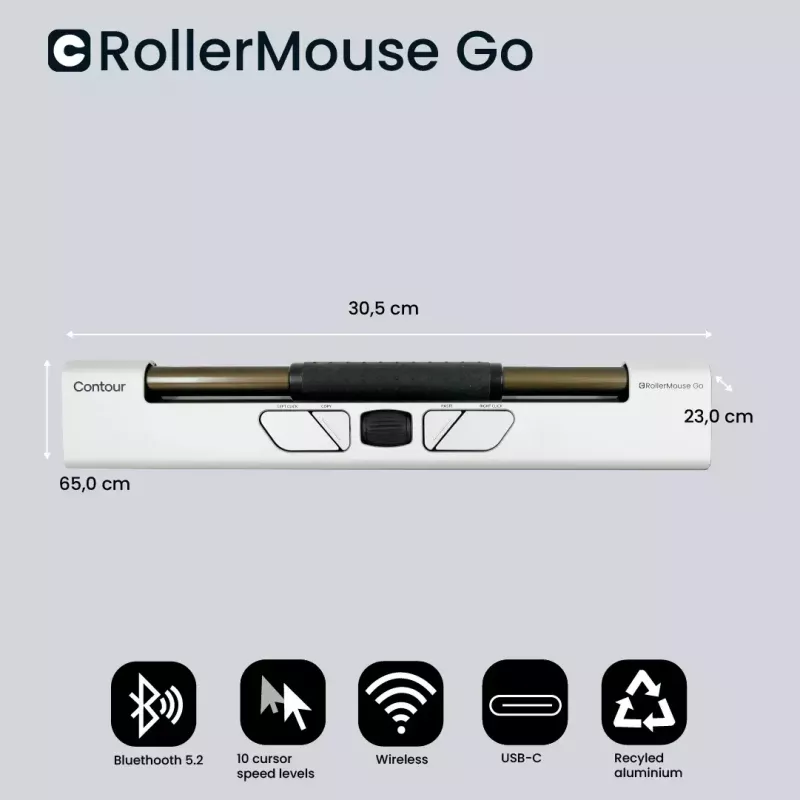 Ποντίκι Contour Design RollerMouse Go RF ασύρματο Bluetooth USB Type-A