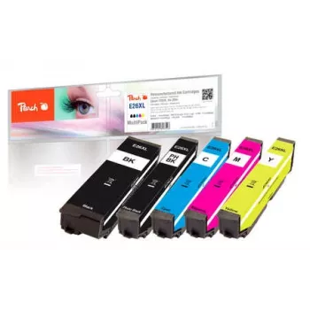 Peach PI200-285 Μελανοδοχείο 5 τεμ. συμβατό υψηλής (XL) απόδοσης μαύρο, κυανό, ματζέντα, φωτογραφικό μαύρο, κίτρινο