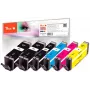 Peach PI100-188 Μελανοδοχείο 6 τεμ. συμβατό υψηλής (XL) απόδοσης μαύρο, κυανό, ματζέντα, φωτογραφικό μαύρο, κίτρινο