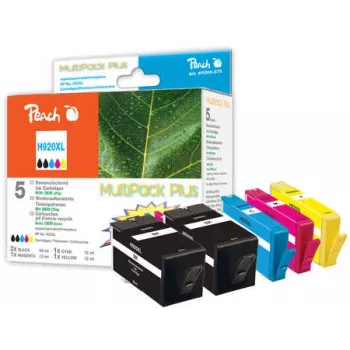 Peach 319222 Μελανοδοχείο 5 τεμ. υψηλής (XL) απόδοσης μαύρο, κυανό, ματζέντα, κίτρινο