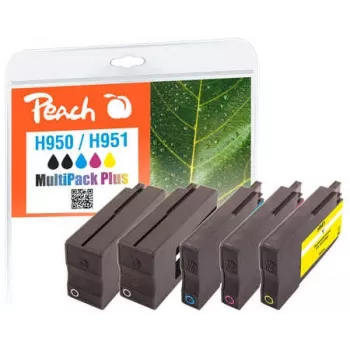 Peach PI300-587 Μελανοδοχείο μαύρο, κυανό, ματζέντα, κίτρινο