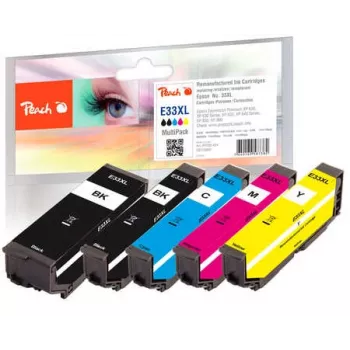 Peach 319803 Συμβατό πολυπακέτο μελανιού για Epson 33XL (T3357), συσκευασία 5 τεμ.