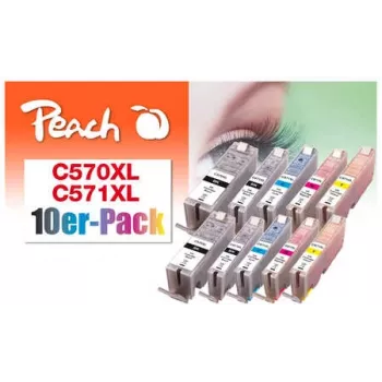 Peach 0F319980 μελανοδοχείο 10 τεμ. μαύρο, cyan, magenta, φωτογραφικό μαύρο, κίτρινο