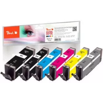 Peach 320525 μελανοδοχείο 6 τεμ. συμβατό υψηλής (XL) απόδοσης μαύρο, cyan