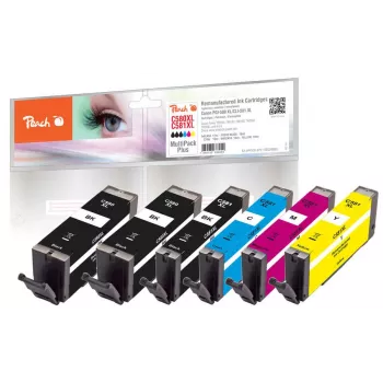 Peach PI100-379 μελανοδοχείο 6 τεμ. συμβατό υψηλής (XL) απόδοσης μαύρο, cyan, magenta, κίτρινο