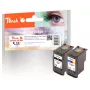 Peach Multi Pack συμβατό με Canon PG-575XL, CL-576XL, υψηλής (XL) απόδοσης, μαύρο, ματζέντα, κίτρινο, κυανό, 16 ml, 14 ml, 2 τεμ., Multi Pack