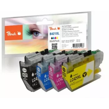 Peach PI500-377 Συμβατό μελάνι πολλαπλή συσκευασία για Brother LC-421XL, 4 χρωμάτων