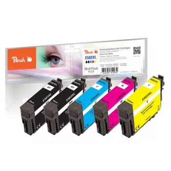 Peach PI200-971 Μελάνι 5 τεμ. συμβατό υψηλής (XL) απόδοσης μαύρο, κυανό, ματζέντα, κίτρινο