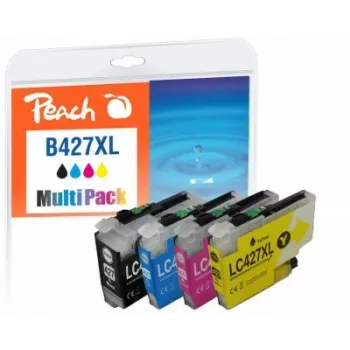 Peach PI500-401 Μελάνι 4 τεμ. συμβατό υψηλής (XL) απόδοσης μαύρο, κυανό, ματζέντα, κίτρινο