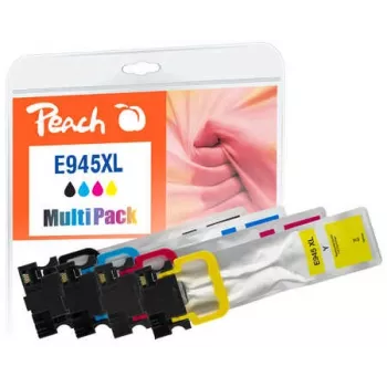 Peach PI200-796 Μελάνια 4 τεμ. συμβατά υψηλής (XL) απόδοσης μαύρο, κυανό, ματζέντα, κίτρινο