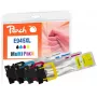 Peach PI200-796 Μελάνια 4 τεμ. συμβατά υψηλής (XL) απόδοσης μαύρο, κυανό, ματζέντα, κίτρινο