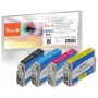 Peach PI200-848 Μελάνι 4 τεμ. συμβατό μαύρο, κυανό, ματζέντα, κίτρινο