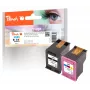Peach PI300-948 Μελάνι 2 τεμ. συμβατό μαύρο, ματζέντα, κίτρινο, κυανό
