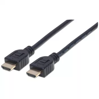 Manhattan καλώδιο HDMI 4K@60Hz με Ethernet - πιστοποιημένο CL3, 5 m, κατάλληλο για εγκατάσταση εντός τοίχου, για όλες τις εφαρμογές 4K και 1080p/HD – αναβαθμίστε τώρα ή έτοιμο για μελλοντικές απαιτήσεις, βύσμα αρσενικό σε βύσμα αρσενικό, μαύρο, Ultra HD 4K x 2K, εφ' όρου ζωής εγγύηση, Premium High Speed