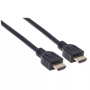Manhattan καλώδιο HDMI 4K@60Hz με Ethernet - πιστοποιημένο CL3, 5 m, κατάλληλο για εγκατάσταση εντός τοίχου, για όλες τις εφαρμογές 4K και 1080p/HD – αναβαθμίστε τώρα ή έτοιμο για μελλοντικές απαιτήσεις, βύσμα αρσενικό σε βύσμα αρσενικό, μαύρο, Ultra HD 4K x 2K, εφ' όρου ζωής εγγύηση, Premium High Speed