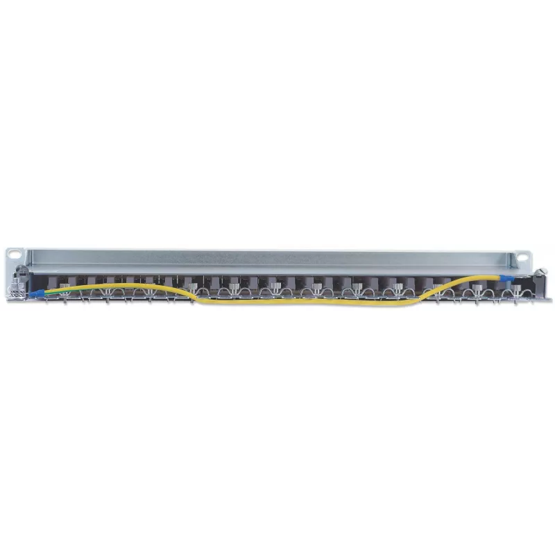 Intellinet Patch Panel, Cat6, FTP, 24-Port, 1U, θωρακισμένο, 90° Top-Entry LSA λωρίδες, γκρι