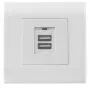 Intellinet 2-Port USB-A επιτοίχια πρίζα με κάλυμμα, δύο θύρες φόρτισης με κάλυμμα ασφαλείας, έξοδος 5 V / 2,1 A, ευρωπαϊκό κάλυμμα 80 x 80
