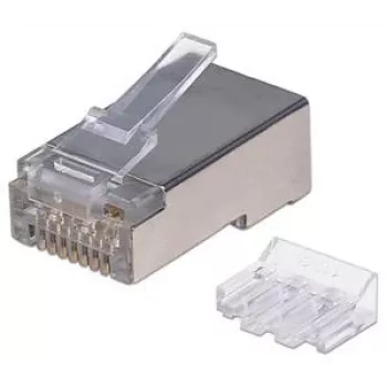 Intellinet RJ45 Modularstecker Pro Line, Cat6A, STP, 3-Zinken, για συμπαγείς και εύκαμπτους αγωγούς, 50 µ επιχρυσωμένες επαφές, 70 τεμ.
