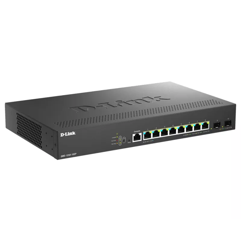 D-Link DMS-1250-10SP/E switch δικτύου Managed 2.5G Ethernet (100/1000/2500) Power over Ethernet (PoE) μαύρο